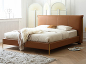 慕梵希 轻奢风格 优质皮艺 1.8*2.0米卧室双人床（搭配10公分松木排骨架）