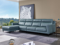 CBD 国际知名品牌 现代简约头层牛皮 进口天然云杉木柔软舒适靠包 1+3+右贵妃沙发组合（此产品有短途物流费）