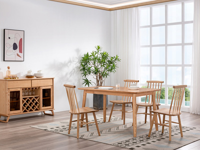  北欧风格 北美进口白蜡木 原木色 1.3米餐桌