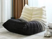 歌迪 现代简约 毛毛虫懒人沙发 坐躺舒适 针织布+高密度海绵 黑白渐变 毛毛虫休闲椅