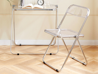  极简风格 hopeman透明折叠椅 亚克力+金属 透明色 书椅