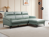 左右沙发 极简风格 科莫系列 进口头层牛皮+高密回弹海绵+俄罗斯落叶松木框架+金属脚  独立双层靠头 呵护头颈 鸦青色 转角沙发 3+左贵妃（此产品有短途物流费）