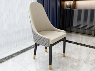  轻奢风格 黑檀系列 优质超纤皮+进口桦木 餐椅(下单请参考实拍)