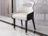 皇家伯爵 轻奢风格 黑檀系列 优质超纤皮+进口桦木 独特造型 餐椅(下单请参考实拍)