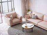 慕梵希 轻奢风格 超柔科技布 45D高密度Q弹海绵 轻柔触感羽绒填充 黄金倾斜角度 宽大坐深 粉色 单人位沙发