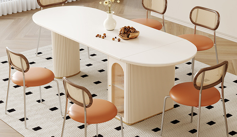 斐亚家居 奶油风 碳素钢+实木+藤编织+环保纳帕皮 橙色 餐椅（单把价格 需双数购买 单数不发货）