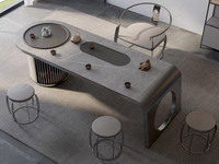 诺美帝斯 极简风格 不锈钢+PU皮 柔软舒适 茶凳