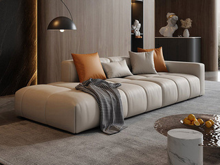  极简风格 设计师推荐款钢琴沙发 健康环保 光滑细腻 科技布 天然蓬松羽绒靠包 45D高密度Q弹海绵 进口俄罗斯松木框架 3.0米左扶手直排沙发（此配置为8个格子）