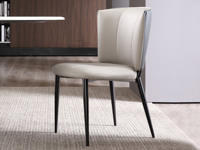 诺美帝斯 极简风格 超纤皮+五金架 米白色 餐椅（单把价格 需双数购买 单数不发货）