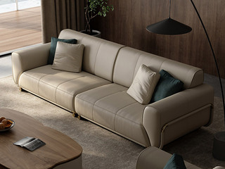  轻奢风格 仿真+实木+高密度海绵+不锈钢镀金 五人位沙发