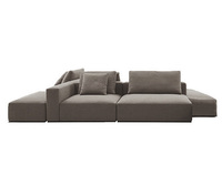 Milantti 米兰蒂 意式极简设计款沙发  豆腐模块沙发 高档透气棉麻 42D高回弹海绵 沙发组合（不含绿色小抱枕）