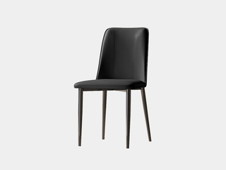  极简风格 优质皮艺 高密度海绵 碳素钢架 黑灰色 餐椅（单把价格 需双数购买 单数不发货）