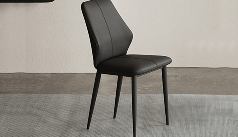 歌迪 极简风格 优质皮艺 高密度海绵 碳素钢架 黑色 餐椅（单把价格 需双数购买 单数不发货）