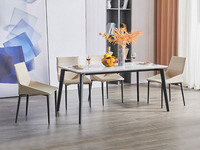 【现货】芝华仕 现代简约 雅享系列 优质皮艺+碳素钢 奶油白餐椅（此产品有短途物流费）