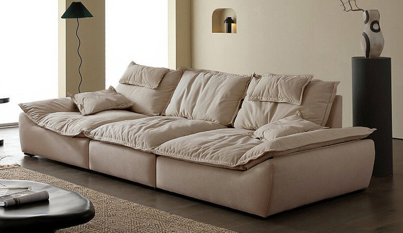 欧瑞仕 意式极简 奥克兰帆船功能沙发 臻品级高端双面磨砂布 蓬松轻盈羽绒 云端体验 自由调节可移动靠包 超大坐深惬意倚靠 珍珠白 大四人位沙发