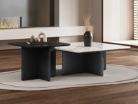 诺美帝斯 极简风格 细腻光滑大理石 纹理自然红橡木皮 经典十字脚稳固承重 优质金属烤漆 茶几组合