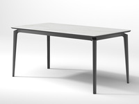 天禧派 顾家家居旗下轻时尚品牌 极简风格 东方韵哑光岩板 纹理细致 桌腿折角设计科学高度宽敞空间 圆润边角防磕碰 1.4米 餐桌