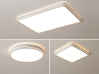 【包邮】 现代简约风格 铁艺+亚克力 客厅卧室系列 全屋套餐D2423-两室一厅-三色无极天猫 哑白 吸顶灯（内蒙古，新疆，西藏，青海，甘肃、宁夏等地区不包邮 运费请咨询客服