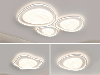 【包邮】 现代简约风格 铁艺+亚克力 客厅卧室系列 全屋套餐JD9198-两室一厅-三色 白色 吸顶灯（内蒙古，新疆，西藏，青海，甘肃、宁夏等地区不包邮 运费请咨询客服