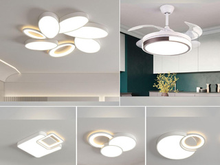 【包邮】 现代简约风格 铁艺+亚克力 客厅卧室系列 全屋套餐D2336-三室两厅-三色无极天猫 哑白 吸顶灯（内蒙古，新疆，西藏，青海，甘肃、宁夏等地区不包邮 运费请咨询客服