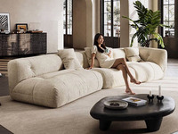 卡琪朵 奶油风 达佩斯沙发 柔软细腻顺滑雪尼尔绒布 宽阔坐深自由坐躺 高密度高回弹海绵 0悬空全包裹释压 饱满厚实设计感宽扶手 转角沙发 右转角（标配两个暗红色  一个米色抱枕）