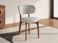 罗曼仕 极简风格 优质布艺座包 柔软透气棉麻布 高密度海绵 浅色 餐椅（单把价格 需双数购买 单数不发货）