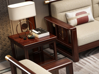 云柚居 新中式  自然清晰实木纹理 角几