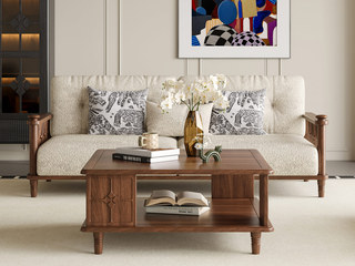  中古风 进口红斑马 柔软亲肤透气雪尼尔绒布 蓬松羽绒+高弹海绵双重体验 经典罗马柱扶手 三人位沙发（标配三个抱枕 样式随机）