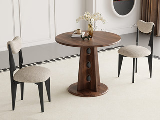  中古风 进口红斑马 棋盘格十字交叉腿稳固承重 安心圆弧边缘防磕碰 0.9米 餐桌