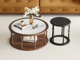  中古风 进口红斑马 质感柔润纹理自然 细腻顺滑岩板 设计感开放式留白展示层 1.0米 茶几（仅含茶几）