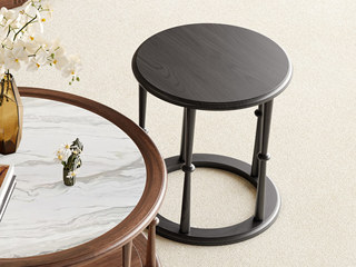  中古风 进口红斑马 质感柔润纹理自然 设计感开放式留白展示层 角几（仅含角几）