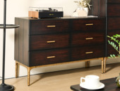 汉森庄园 英伦风 进口实木微雕工艺 设计感深浅光影变化 大容量储物抽屉 点缀装饰铜件 1.2米 六斗柜