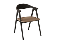 一方茶居 意式极简 客椅 精选进口天然白蜡木 优质皮艺座包 茶椅（实木纹理自然生成 每一块木材纹理、颜色天然独一无二）