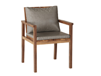 一方茶居 宋式 主椅 进口胡桃木框架 优质皮艺座包 浅胡桃色 中古风茶椅