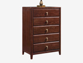 檀影轩 新中式 实木五斗柜 进口乌金木 纹理自然温润 宽阔柜面置物随心 大容量储物抽屉 黑檀色 五斗柜