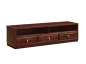 檀影轩 新中式 进口乌金木 纹理自然温润 对称三抽设计 科学设计分区多元化储物 格栅柜门装饰 黑檀色 1.8米 电视柜