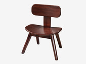檀影轩 新中式 进口乌金木 纹理自然温润 弧度设计贴合人体曲线 稳固实木腿 A款 休闲凳