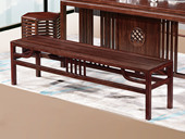 檀影轩 新中式 进口乌金木 纹理自然温润 实木大板直拼 稳固不摇晃 长条凳