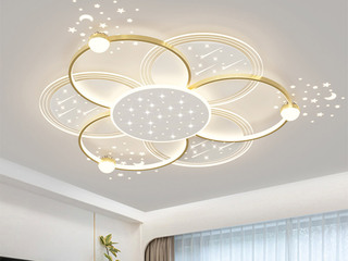 【包邮】 现代简约 铁+亚克力 客厅卧室系列 全屋套餐XY0295金-两室一厅-离线语音+遥控 金色 两室一厅(含光源 LED贴片)（内蒙古，新疆，西藏，青海，甘肃、宁夏等地区不包邮 运费请咨询客服）