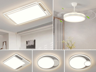 【包邮】 现代简约 铁+亚克力 客厅卧室系列 全屋套餐XY0266白-三室两厅-离线语音+遥控 白色 三室两厅(含光源 LED贴片)（内蒙古，新疆，西藏，青海，甘肃、宁夏等地区不包邮 运费请咨询客服）