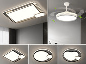 【包邮】格美灯饰 现代简约 铁+亚克力 客厅卧室系列 全屋套餐XY0267黑-三室两厅-三色变光 黑色 三室两厅(含光源 LED贴片)（内蒙古，新疆，西藏，青海，甘肃、宁夏等地区不包邮 运费请咨询客服）