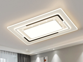 【包邮】 现代简约 铁+亚克力 客厅卧室系列 全屋套餐XY0264黑-两室一厅-离线语音+遥控 黑色 两室一厅(含光源 LED贴片)（内蒙古，新疆，西藏，青海，甘肃、宁夏等地区不包邮 运费请咨询客服）