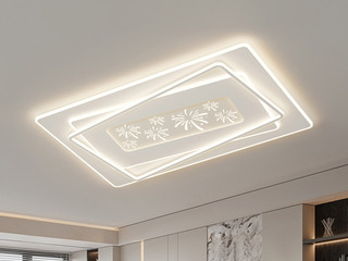 【包邮】 现代简约 铁+亚克力 客厅卧室系列 全屋套餐XY0117C白-两室两厅-离线语音+遥控 白色 两室两厅(含光源 LED贴片)（内蒙古，新疆，西藏，青海，甘肃、宁夏等地区不包邮 运费请咨询客服）