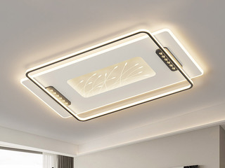 【包邮】 现代简约 铁+亚克力 客厅卧室系列 全屋套餐XY0219黑-两室两厅-三色变光 黑色 两室两厅(含光源 LED贴片)（内蒙古，新疆，西藏，青海，甘肃、宁夏等地区不包邮 运费请咨询客服）