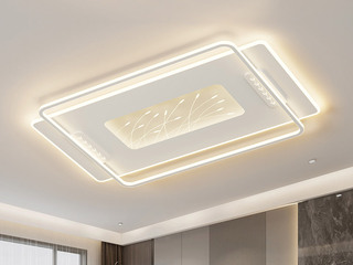 【包邮】 现代简约 铁+亚克力 客厅卧室系列 全屋套餐XY0219白-两室一厅-离线语音+遥控 白色 两室一厅(含光源 LED贴片)（内蒙古，新疆，西藏，青海，甘肃、宁夏等地区不包邮 运费请咨询客服）