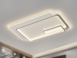 【包邮】 现代简约 铁+亚克力 客厅卧室系列 全屋套餐XY0217黑-两室两厅-离线语音+遥控 黑色 两室两厅(含光源 LED贴片)（内蒙古，新疆，西藏，青海，甘肃、宁夏等地区不包邮 运费请咨询客服）