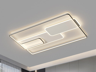 【包邮】 现代简约 铁+亚克力 客厅卧室系列 全屋套餐XY0212黑-两室一厅-离线语音+遥控 黑色 两室一厅(含光源 LED贴片)（内蒙古，新疆，西藏，青海，甘肃、宁夏等地区不包邮 运费请咨询客服）