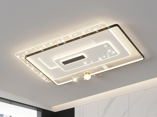 【包邮】 现代简约 铁+亚克力 客厅卧室系列 全屋套餐XY0210黑-两室一厅-离线语音+遥控 黑色 两室一厅(含光源 LED贴片)（内蒙古，新疆，西藏，青海，甘肃、宁夏等地区不包邮 运费请咨询客服）