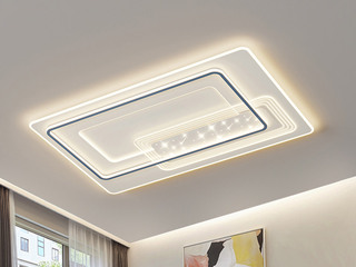 【包邮】 现代简约 铁+亚克力 客厅卧室系列 全屋套餐XY0201B蓝-两室两厅-三色变光 蓝色 两室两厅(含光源 LED贴片)（内蒙古，新疆，西藏，青海，甘肃、宁夏等地区不包邮 运费请咨询客服）