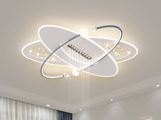 【包邮】 现代简约 铁+亚克力 客厅卧室系列 全屋套餐XY0199蓝-两室一厅-三色变光 蓝色 两室一厅(含光源 LED贴片)（内蒙古，新疆，西藏，青海，甘肃、宁夏等地区不包邮 运费请咨询客服）